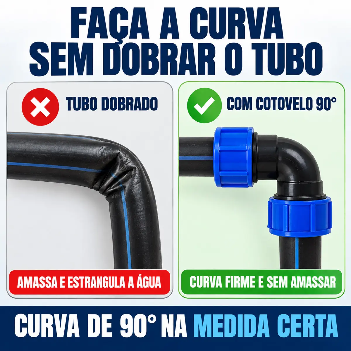 Cotovelo 90° de Compressão PEAD 32 mm – Joelho para Mangueira PEAD