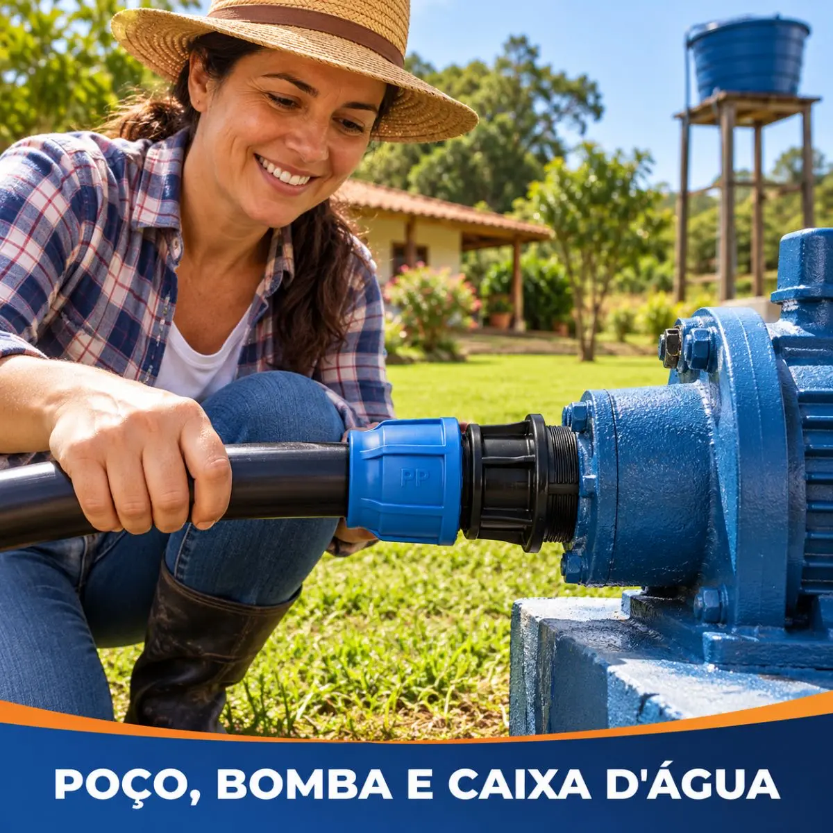 Adaptador Fêmea de Compressão PEAD 32 mm x 1" – Rosca Fêmea