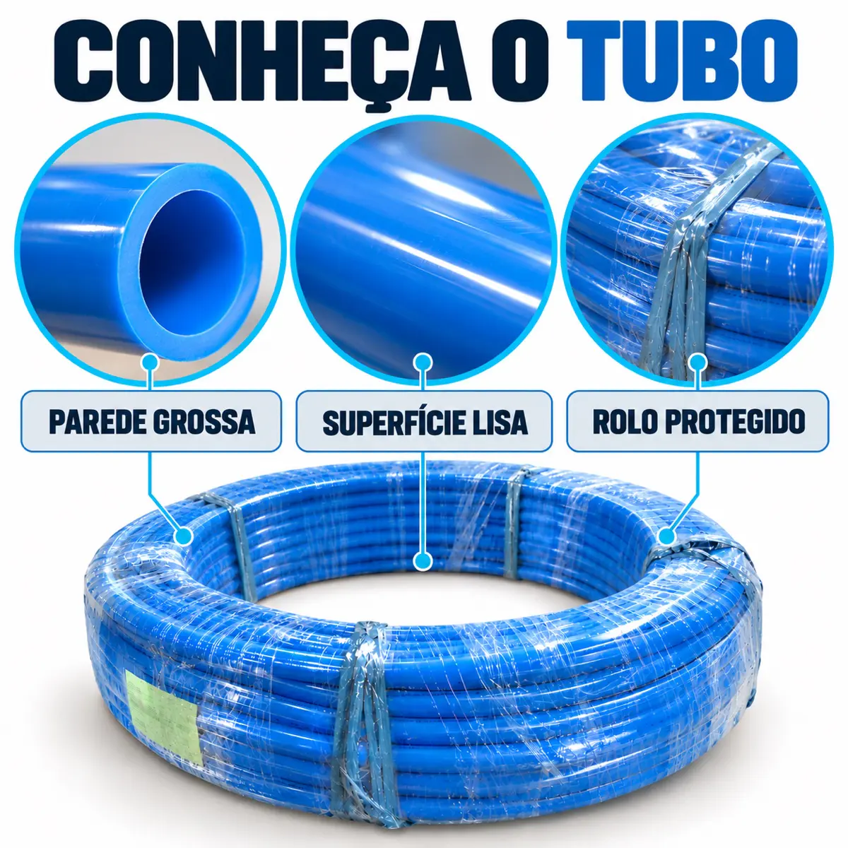 Tubo PPR Ar Comprimido Azul 20 mm PN 20 Barra 3 m