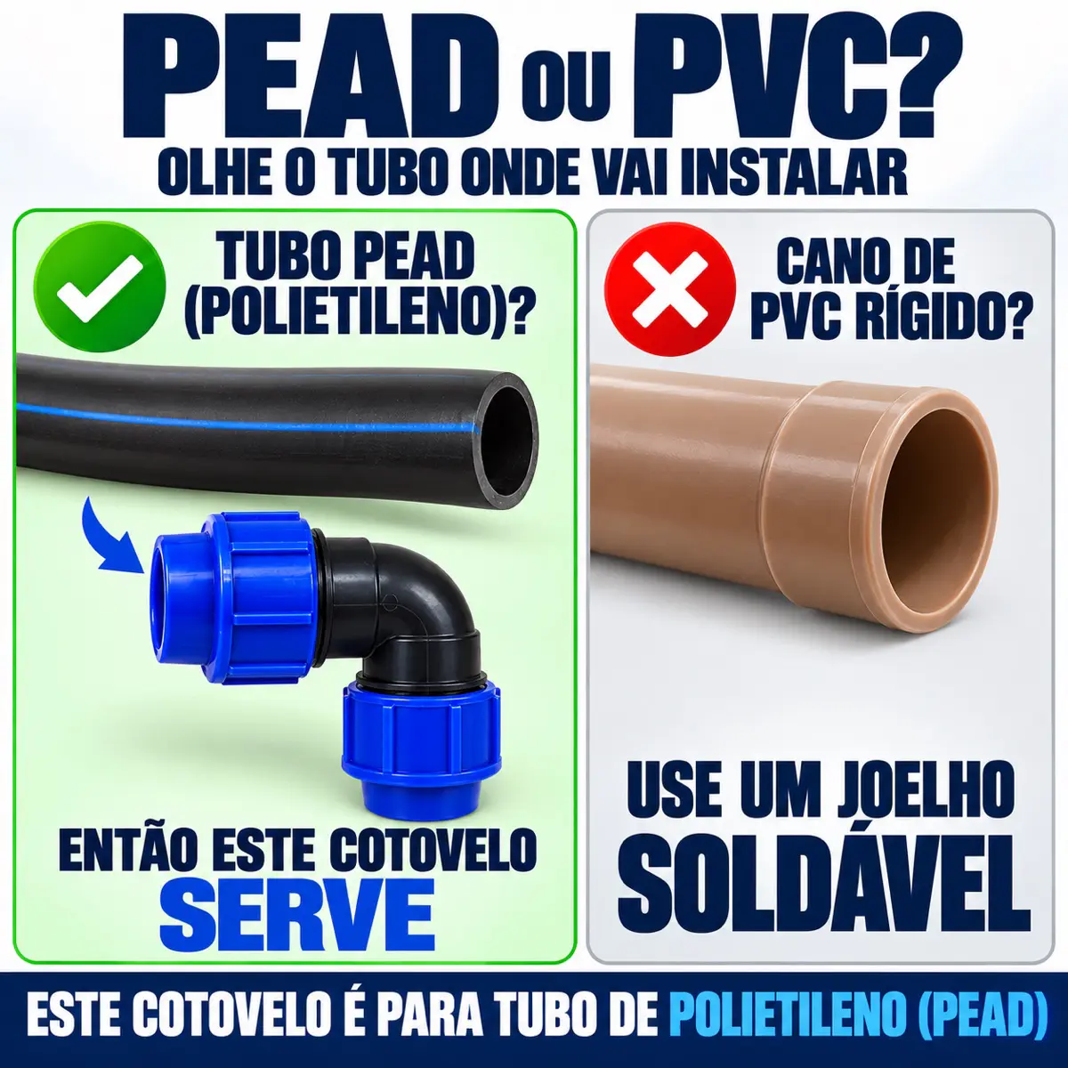 Cotovelo 90° de Compressão PEAD 32 mm – Joelho para Mangueira PEAD