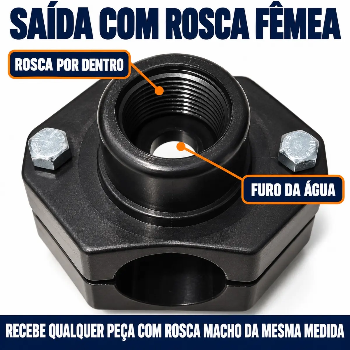 Colar de Tomada PEAD 40 mm x 1" – Abraçadeira de Derivação