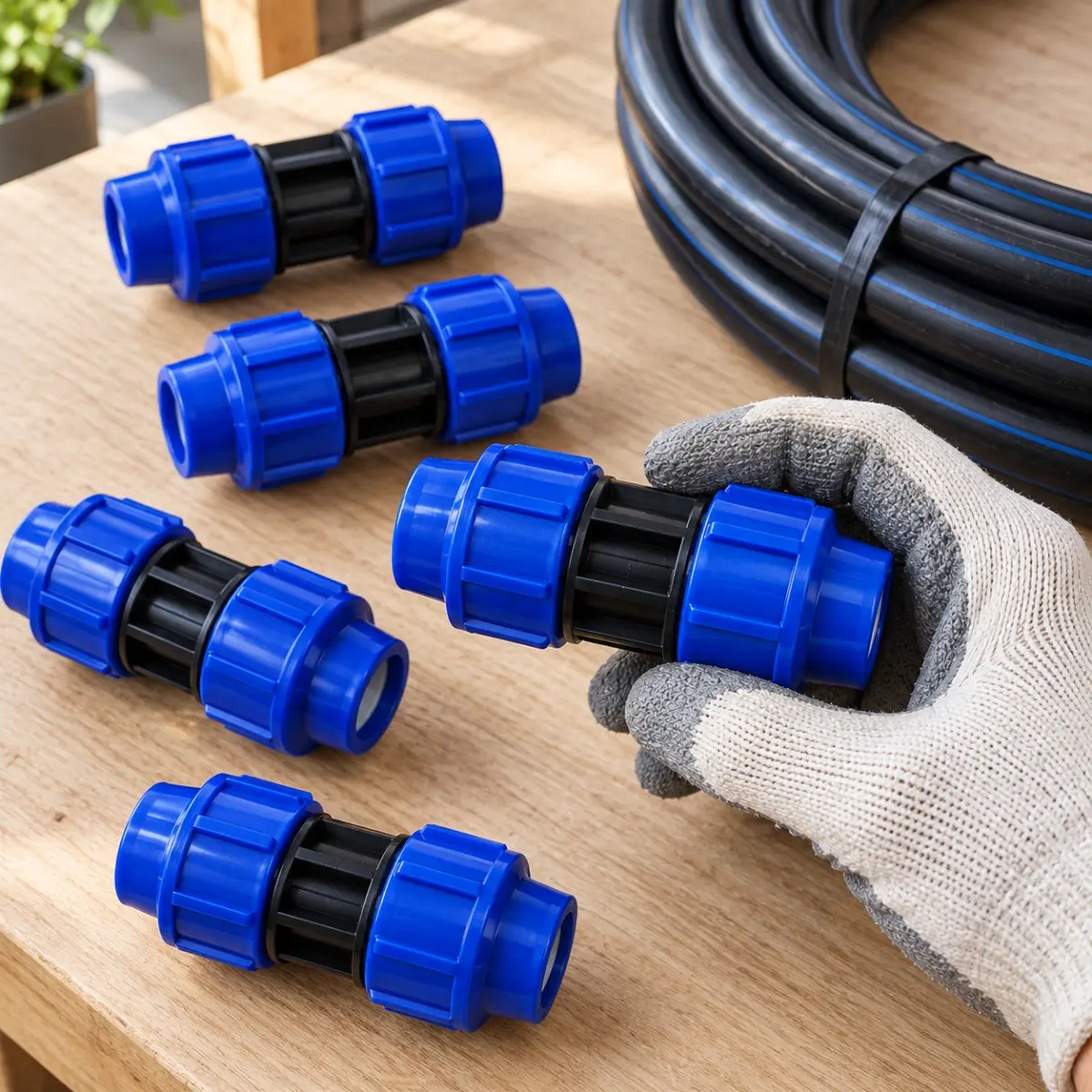 União de Compressão PEAD 25 mm – Luva para Tubo e Mangueira PEAD