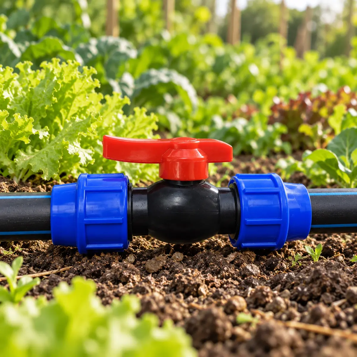 Registro de Esfera PEAD 32 mm – Válvula de Compressão Dupla União