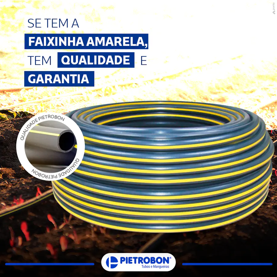 Mangueira PEBD Preta 3/4" x 2,0 mm Rolo 100 m – Tubo de Polietileno para Irrigação