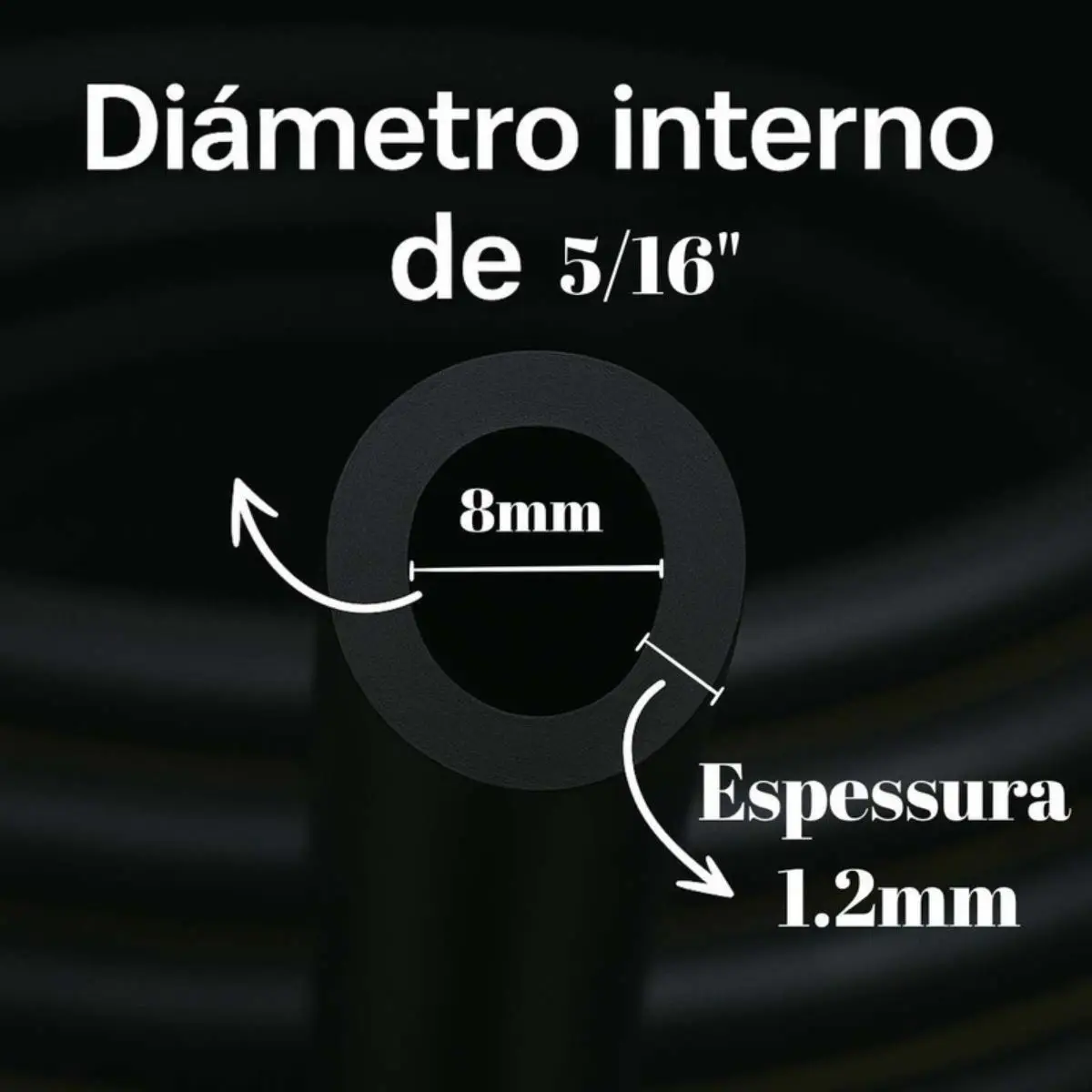 Mangueira PEBD Preta 5/16" x 1,2 mm Rolo 100 m – Tubo de Polietileno para Irrigação