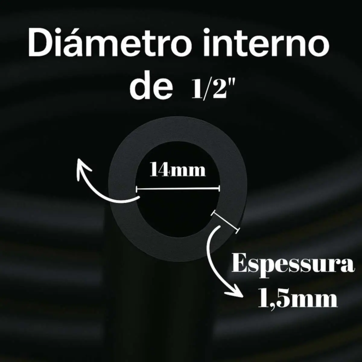 Mangueira PEBD Preta 1/2" x 1,5 mm Rolo 100 m – Tubo de Polietileno para Irrigação