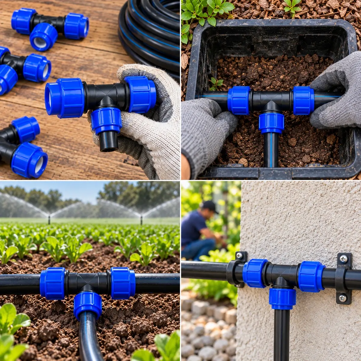 Tê Redutor de Compressão PEAD 32 x 20 x 32 mm – Derivação com Redução