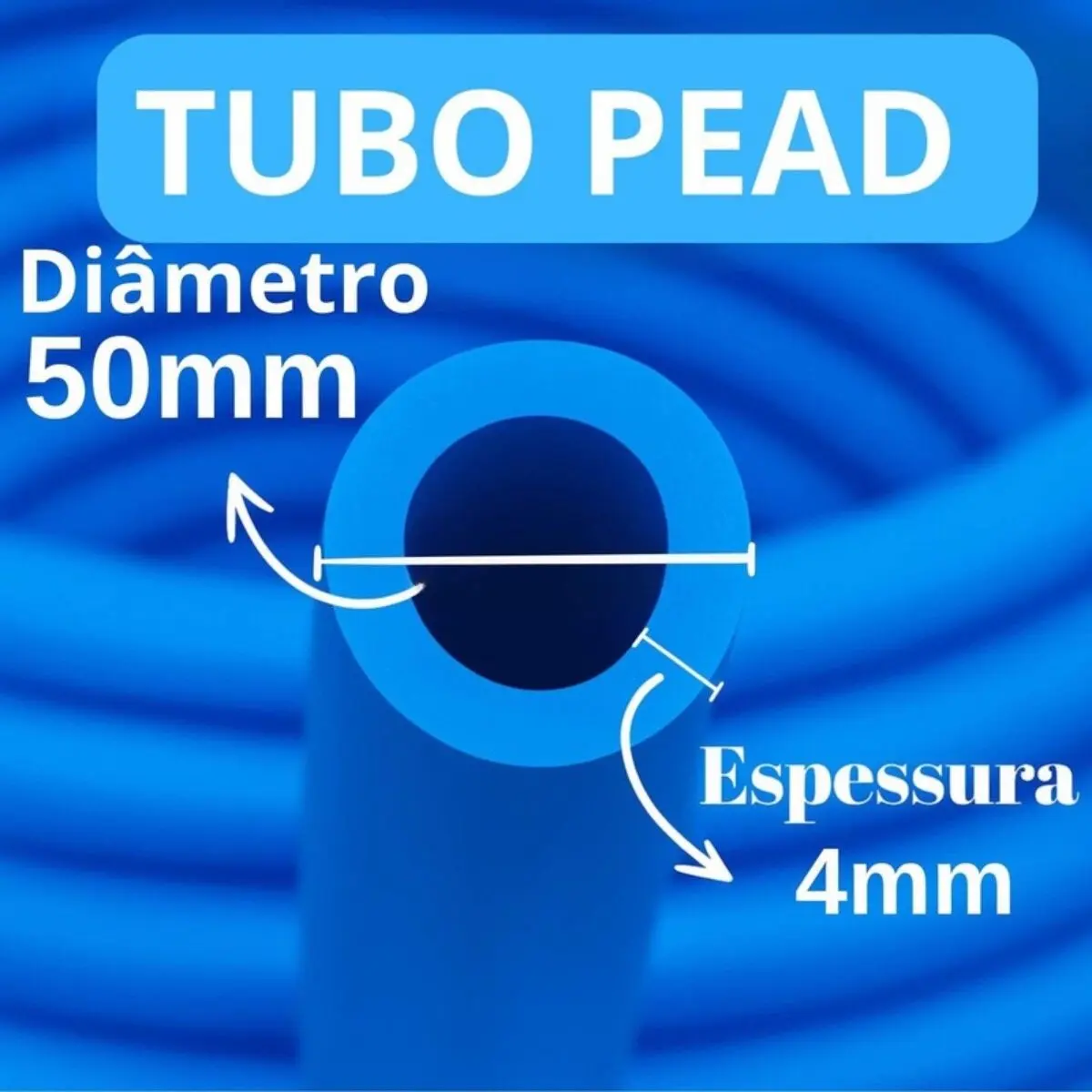 Tubo PEAD 50 mm PN 20 Azul Rolo 50 m – Mangueira PEAD para Água e Irrigação