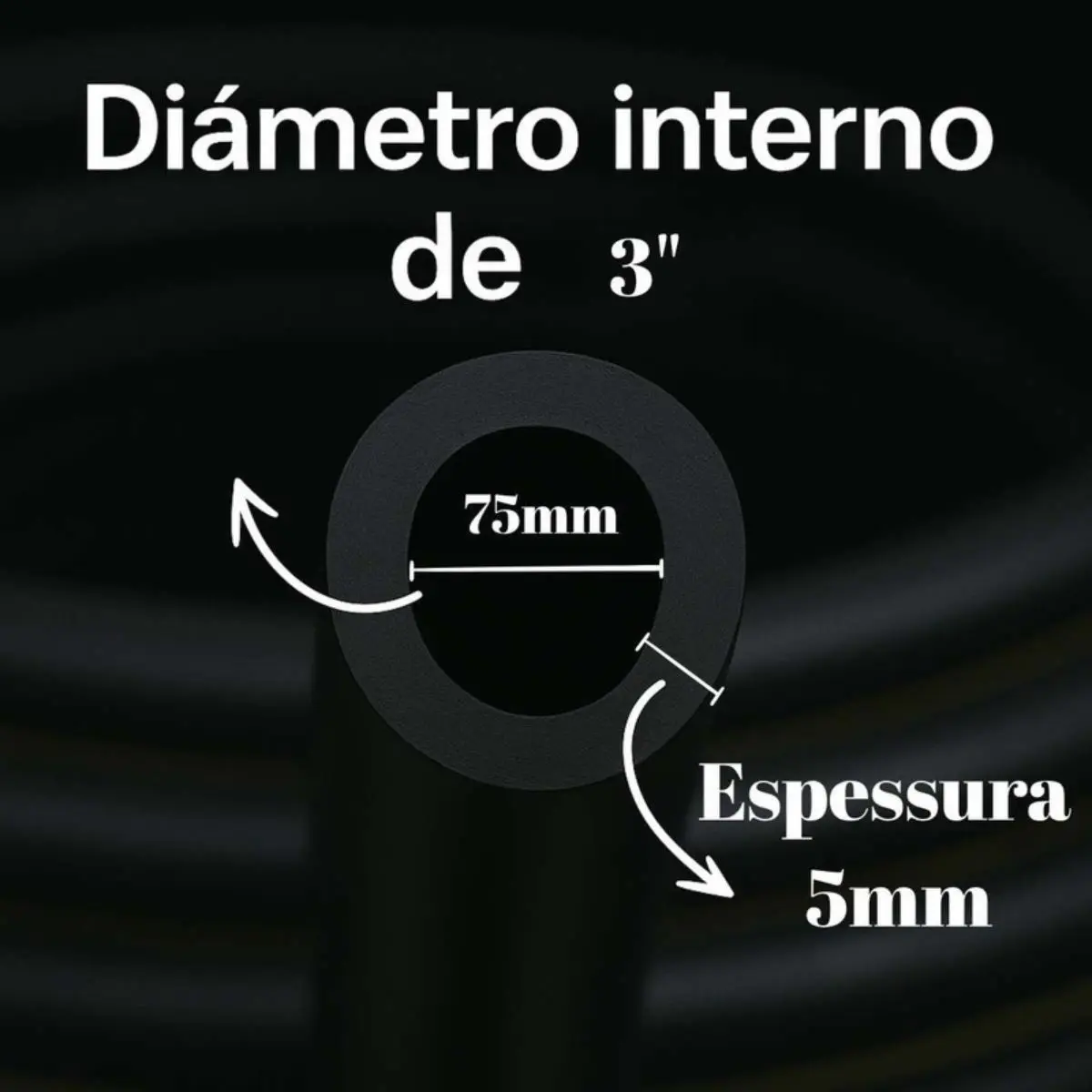Mangueira PEBD Preta 3" x 5,0 mm Rolo 25 m – Tubo de Polietileno para Irrigação