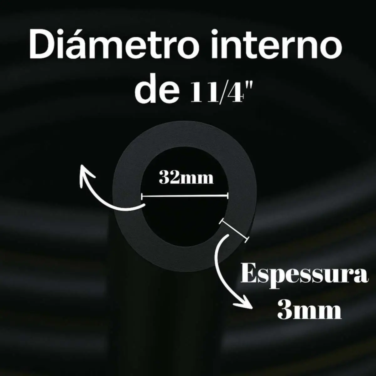 Mangueira PEBD Preta 1.1/4" x 3,0 mm Rolo 100 m – Tubo de Polietileno para Irrigação