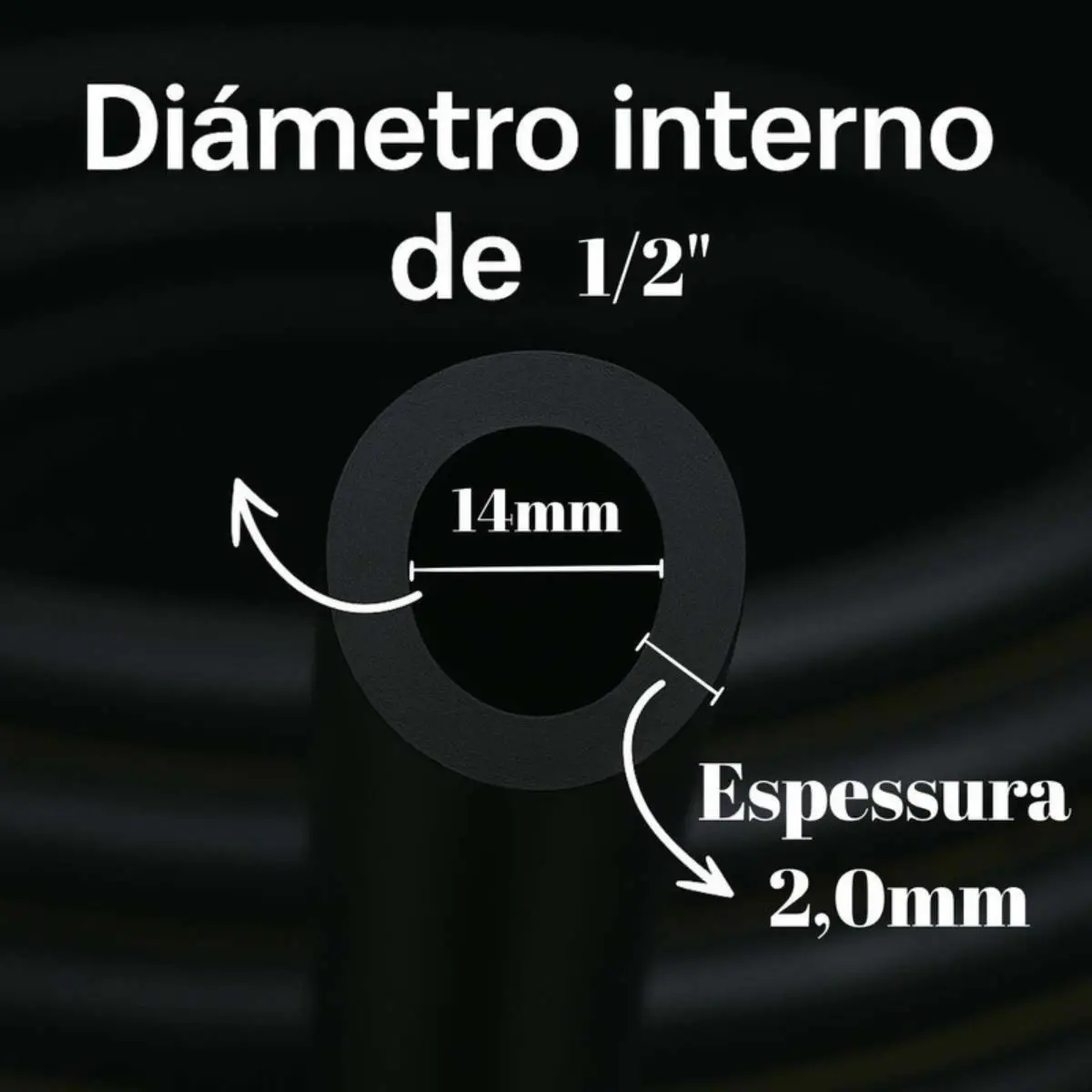 Mangueira PEBD Preta 1/2" x 2,0 mm Rolo 25 m – Tubo de Polietileno para Irrigação