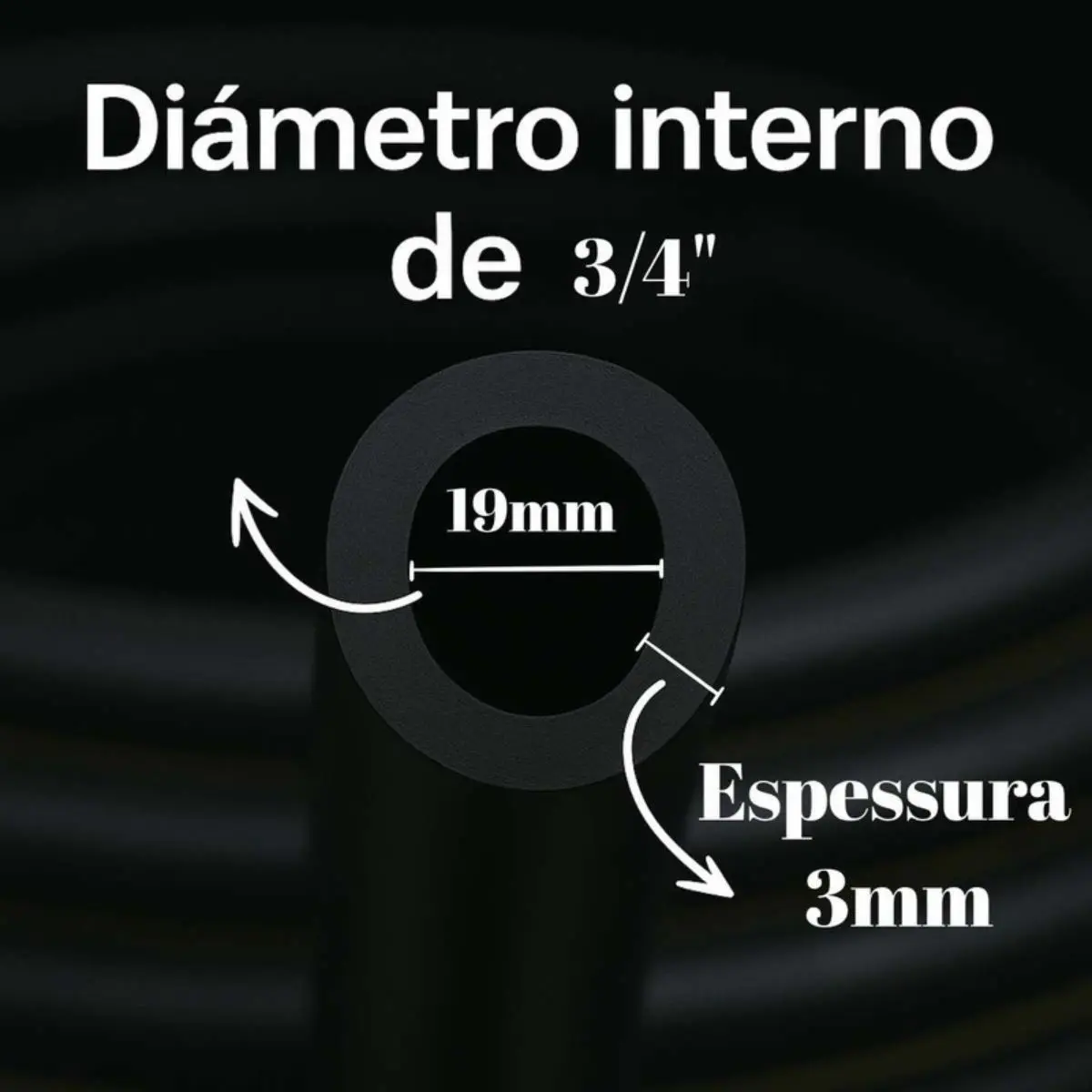 Mangueira PEBD Preta 3/4" x 3,0 mm Rolo 50 m – Tubo de Polietileno para Irrigação