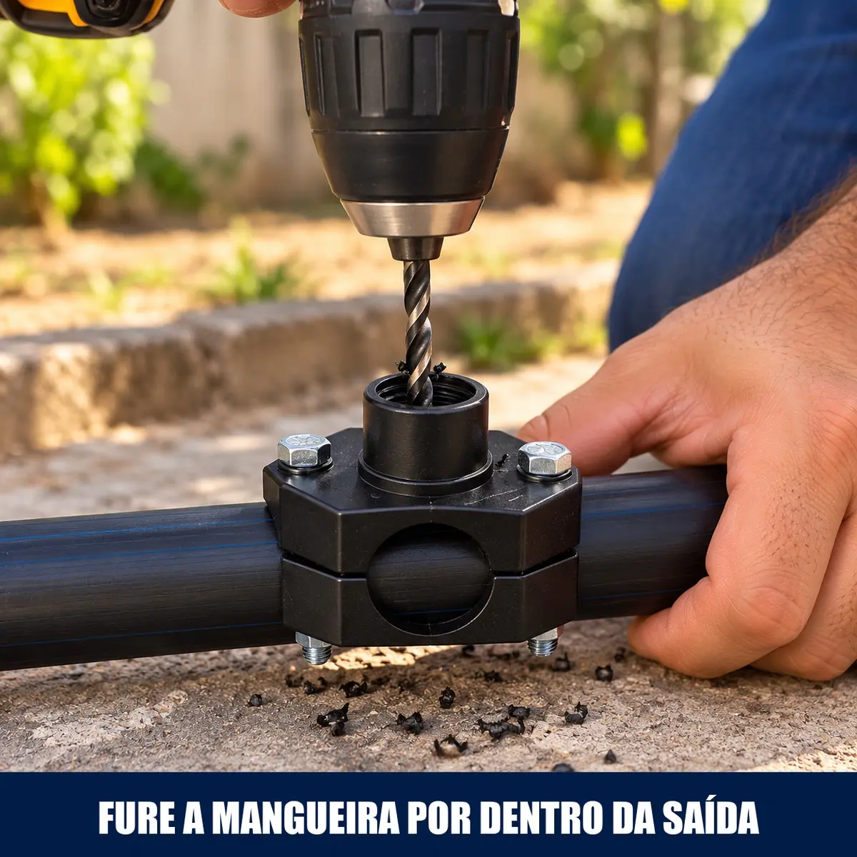 Colar de Tomada PEAD 40 mm x 1" – Abraçadeira de Derivação