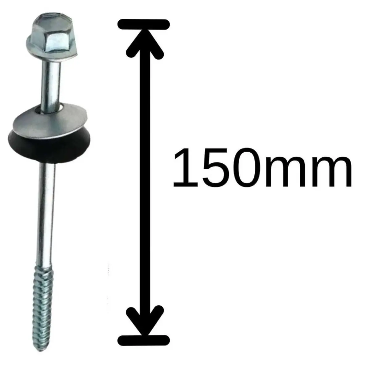 Parafuso Telheiro 5/16" x 150 mm com Vedação – Caixa 100 un