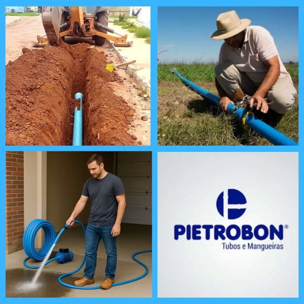 Tubo PEAD 20 mm PN 25 Azul Rolo 100 m – Mangueira PEAD para Água e Irrigação