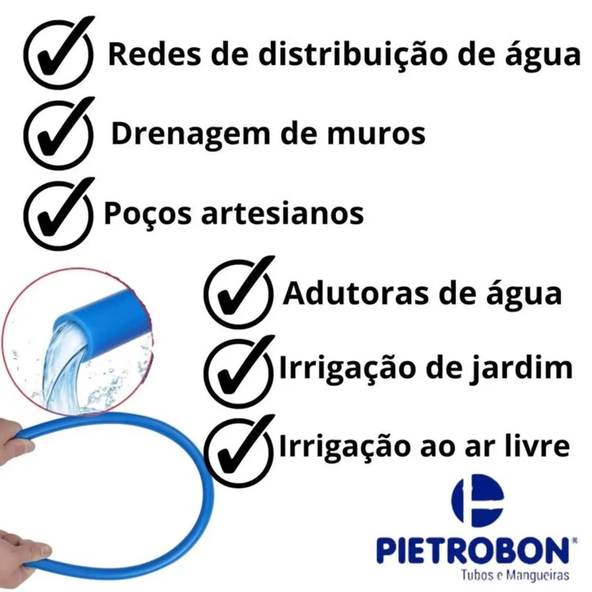 Tubo PEAD 20 mm PN 25 Azul Rolo 100 m – Mangueira PEAD para Água e Irrigação