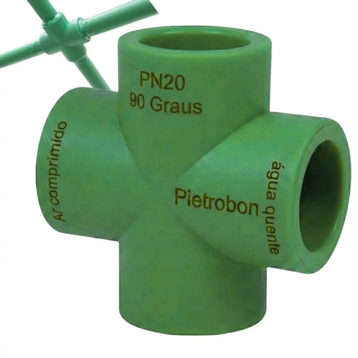 Cruzeta PPR 25 mm – Conexão Cruz Termofusão
