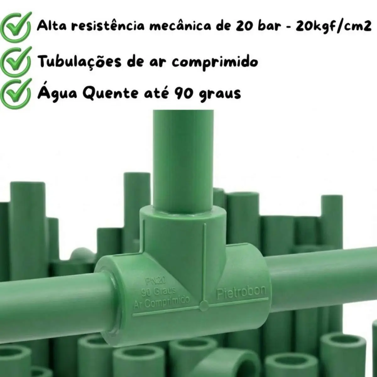 Tê PPR 25 mm – Conexão Termofusão Água Quente e Fria