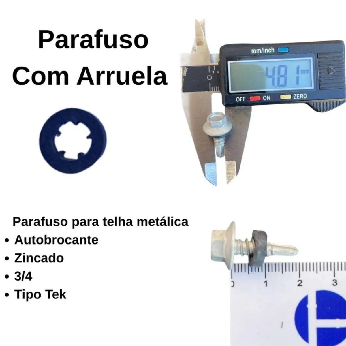 Parafuso Auto Brocante Zincado 3/4" (Pacote com 500)